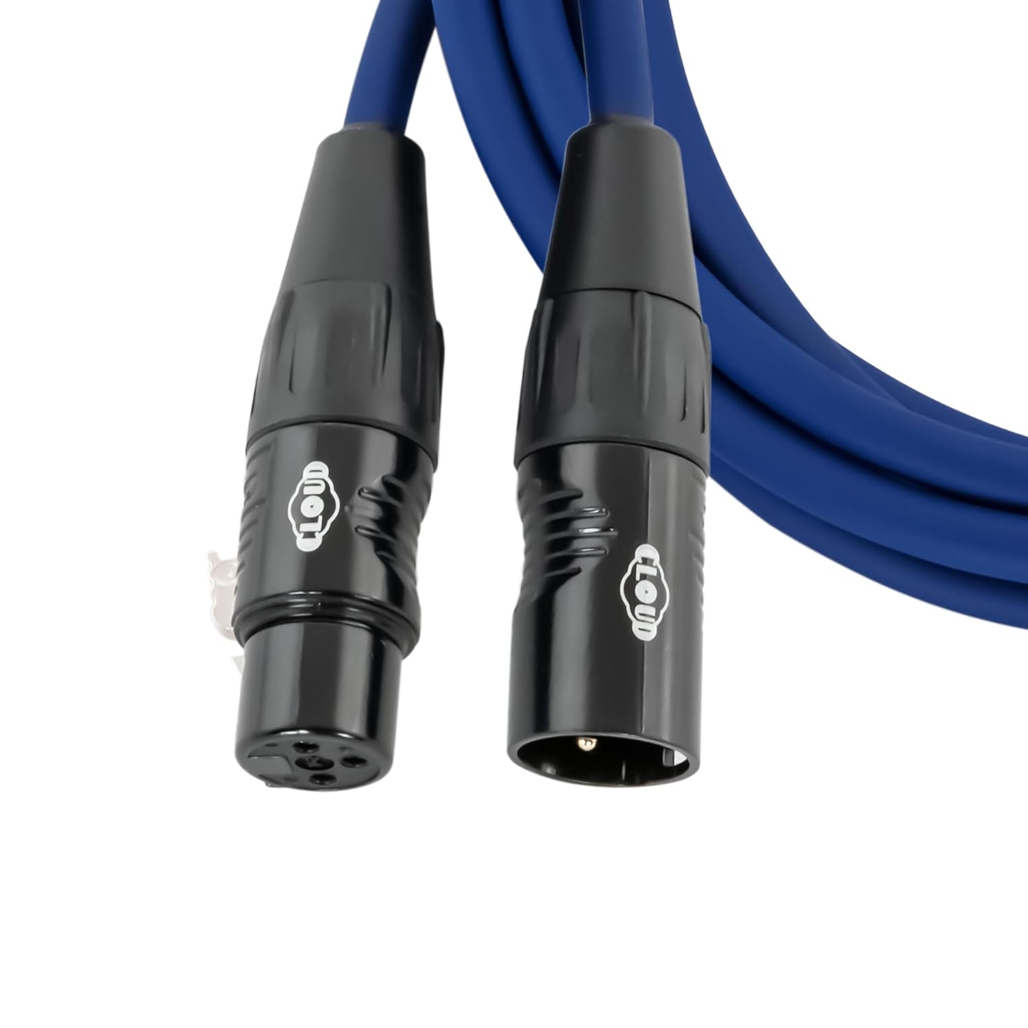 Cloud Microphones Premium Quality Performance XLR Cable - Neutrik Connectors, Gold-Plated, Braided Shield, Black PVC Jacket 25ft