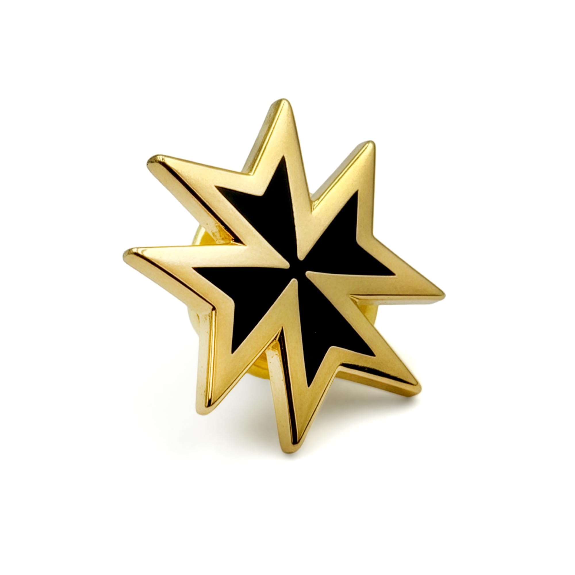 THE MASONIC COLLECTION - Insignia chapada en oro de los Caballeros de Malta - Ajuste de pin de embrague - Viene en bolsa transparente - Regalos masones para hombres