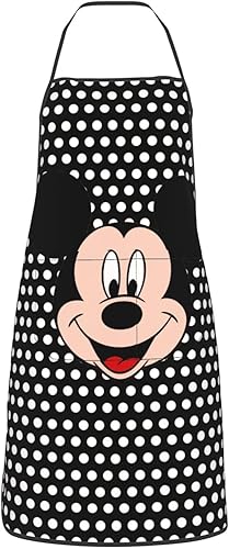 EVWKL Delantal con estampado de anime, unisex, para cocinero, caricatura, ajustable, lindo delantal con bolsillos para el hogar y la cocina
