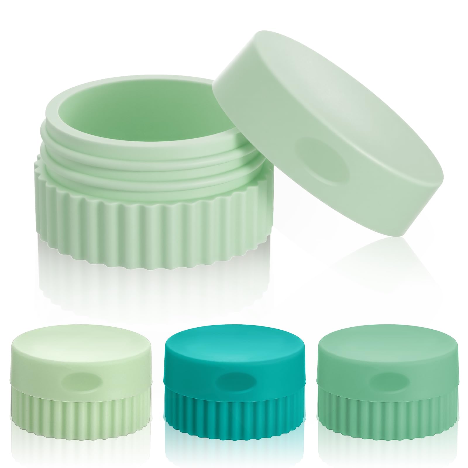 Lot de 4 boîtes cosmétiques rechargeables - 20 ml - En silicone - Pour articles de toilette - Anti-fuite - Avec couvercle - Pour le corps, la crème pour les mains, la lotion, les cosmétiques