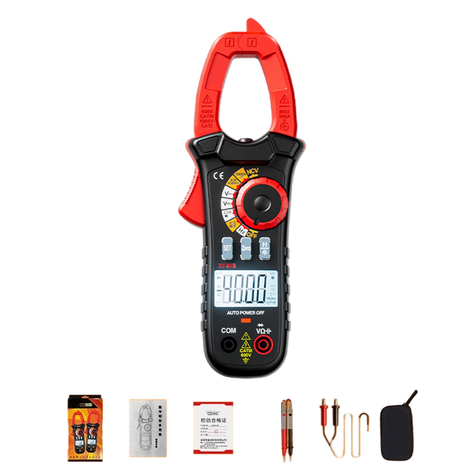 Pince multimètre portable 1000 A pour le dépannage électrique domestique, de courant alternatif, de courant continu, écran LCD rétroéclairé, jauge de testeur de pince, dépannage électrique,