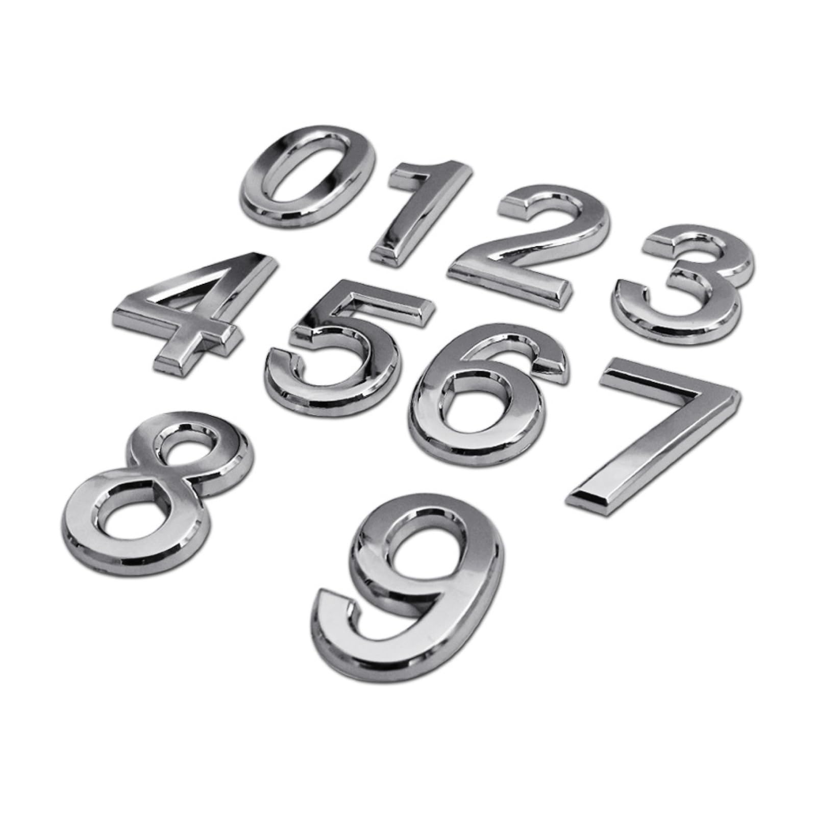 Numeri Adesivi 5 Cm,Numeri Per Cassette Postali,Numeri Camere Hotel Adesivi 3dArgenteo,Targhette Numeriche Da 0A9 Per Case, Appartamenti,Uffici,Cassette Postali (Argento, 50mm)
