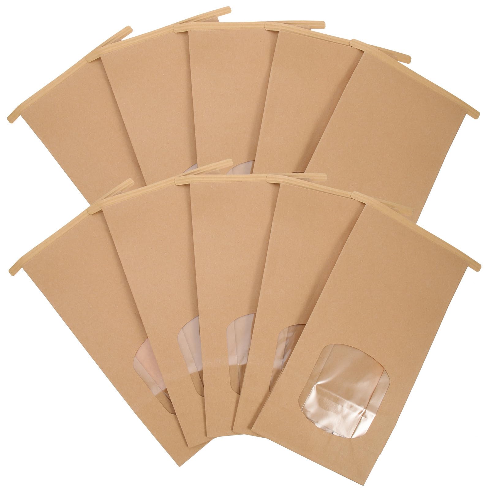 Gadpiparty Sacchetti in Carta Kraft Finestra Trasparente da 8oz 100 Pezzi Resistenti e Antiunto per Biscotti e Snack per Confezioni Regalo e Uso Domestico