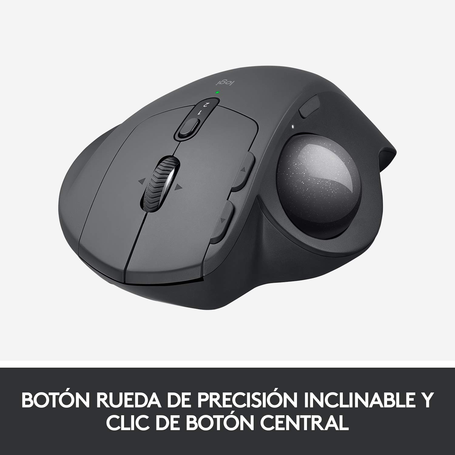 Logitech MX Ergo Ratón Trackball Inalámbrico Ergonómico | Trackball Bluetooth/2,4 GHz Unifying, ángulo ajustable, rueda precisión inclinable, PC/Mac/iPad - Negro