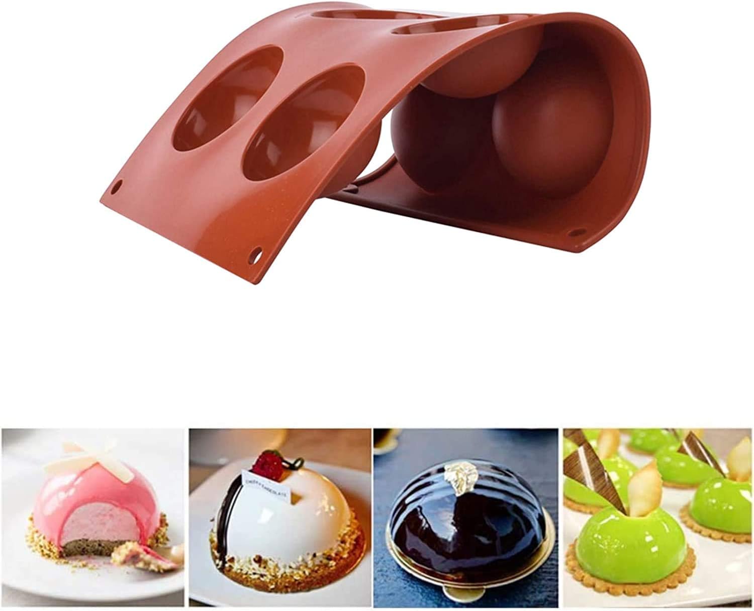 2 Pack Silicone Mold For Hot Chocolate Bomb, Cake, Jelly, Pudding, Handmade Soap, Round Shape, Dome Mousse Half Sphere Silicone Baking Molds