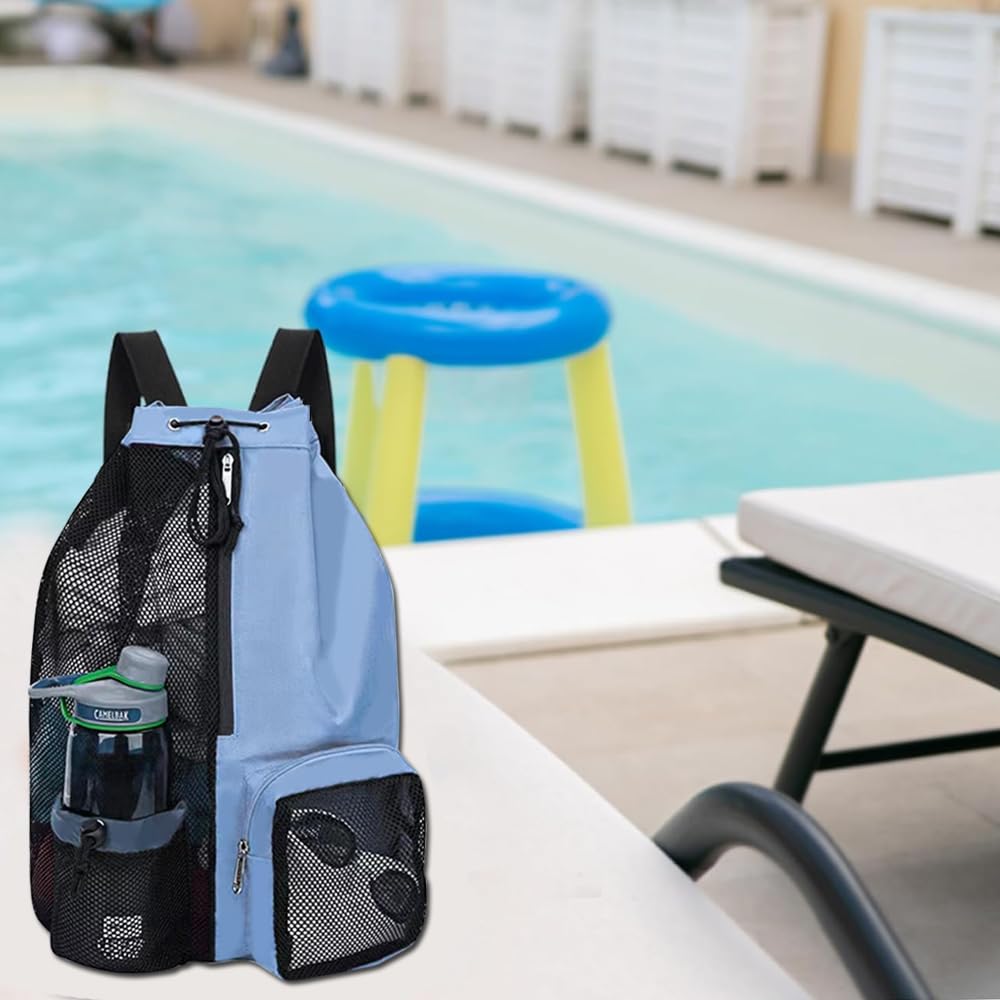 YGCHEN Bolsa de Natación de Malla, Mochila Deportiva Multiusos, Bolsa de Piscina Secado Rápido, Ideal para Piscina, Playa, Gimnasio (Hombre, Mujer)