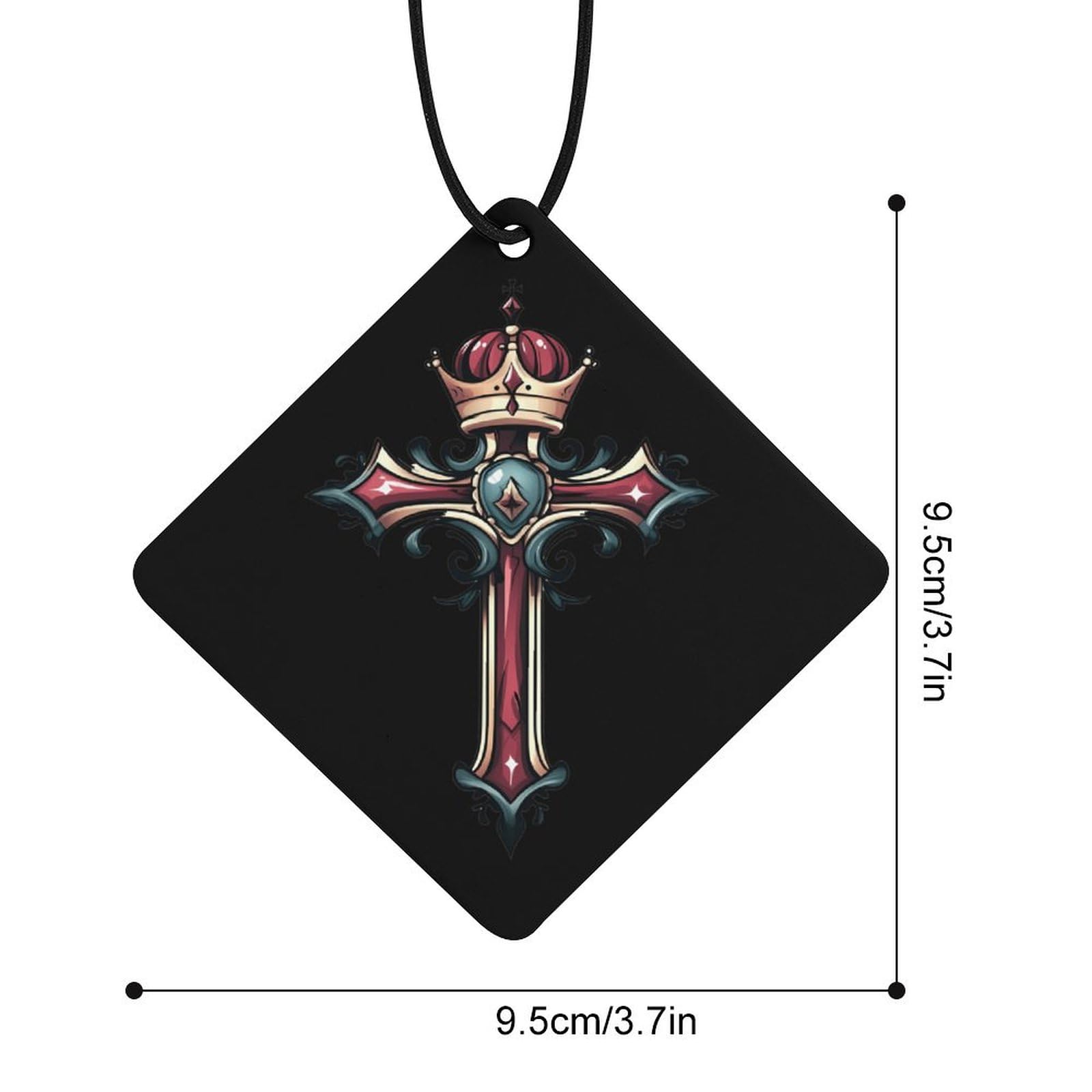 Crrown And Cross Car Air Freshener Hanging Aromatherapy Tablets for Car Accessories Rhombus