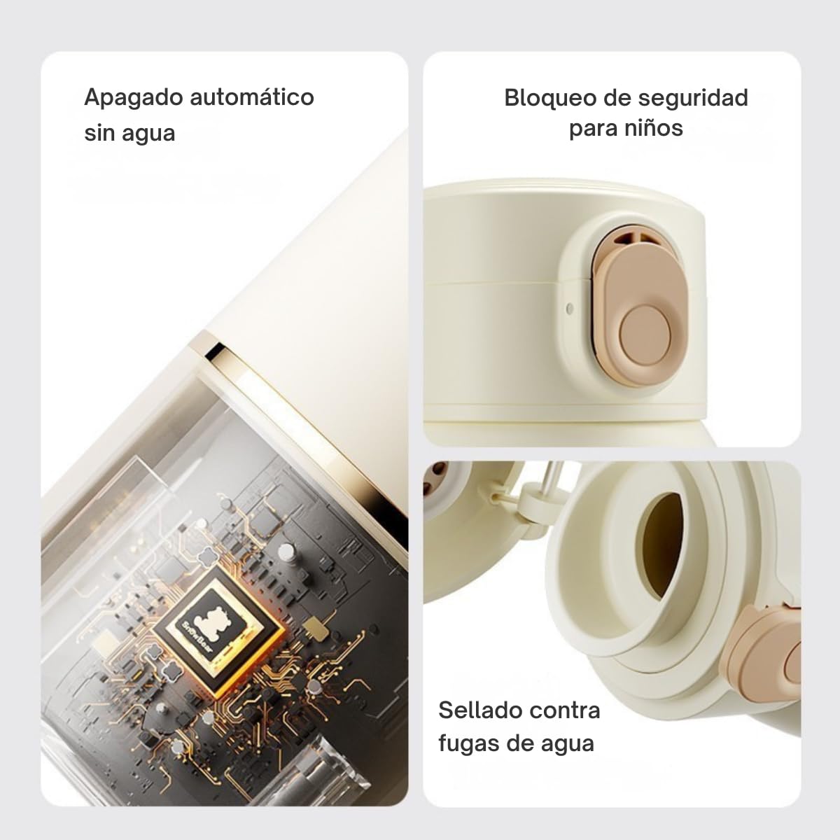 Calienta Biberones Portatil USB Recargable con Control 37°C – Calentador de Biberones y Leche Materna, Termo Biberón Bebé Acero Inoxidable, Calentador Leche Portátil Viaje