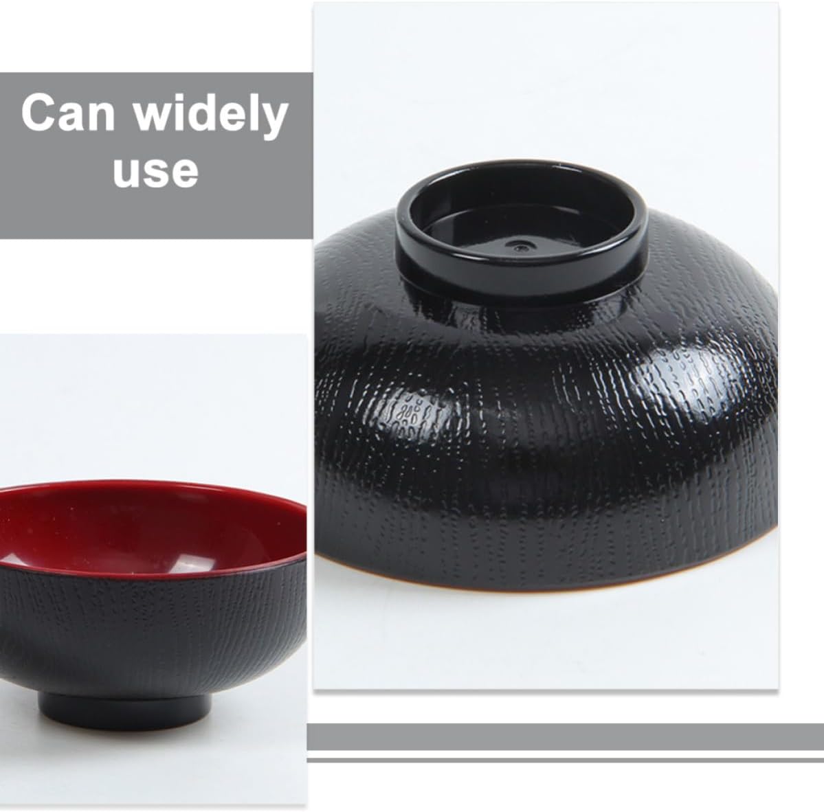 jojofuny Japanese Style Miso Soup Bowl with Lid Spoon for Food Service