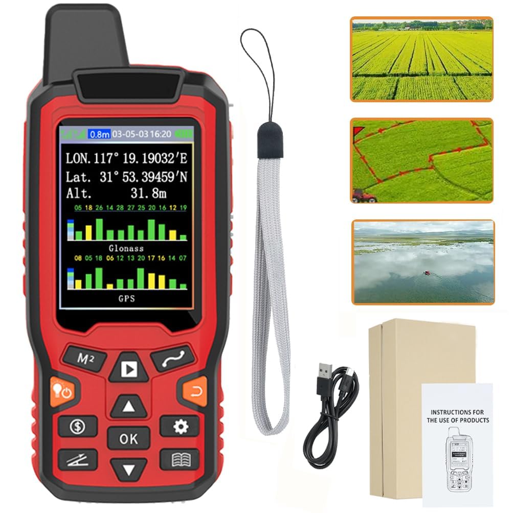 Calculatrice de Zone GPS Portable, Batterie de 3500 mAh de Long et étanche - 2,4 "Affichage Haute précision