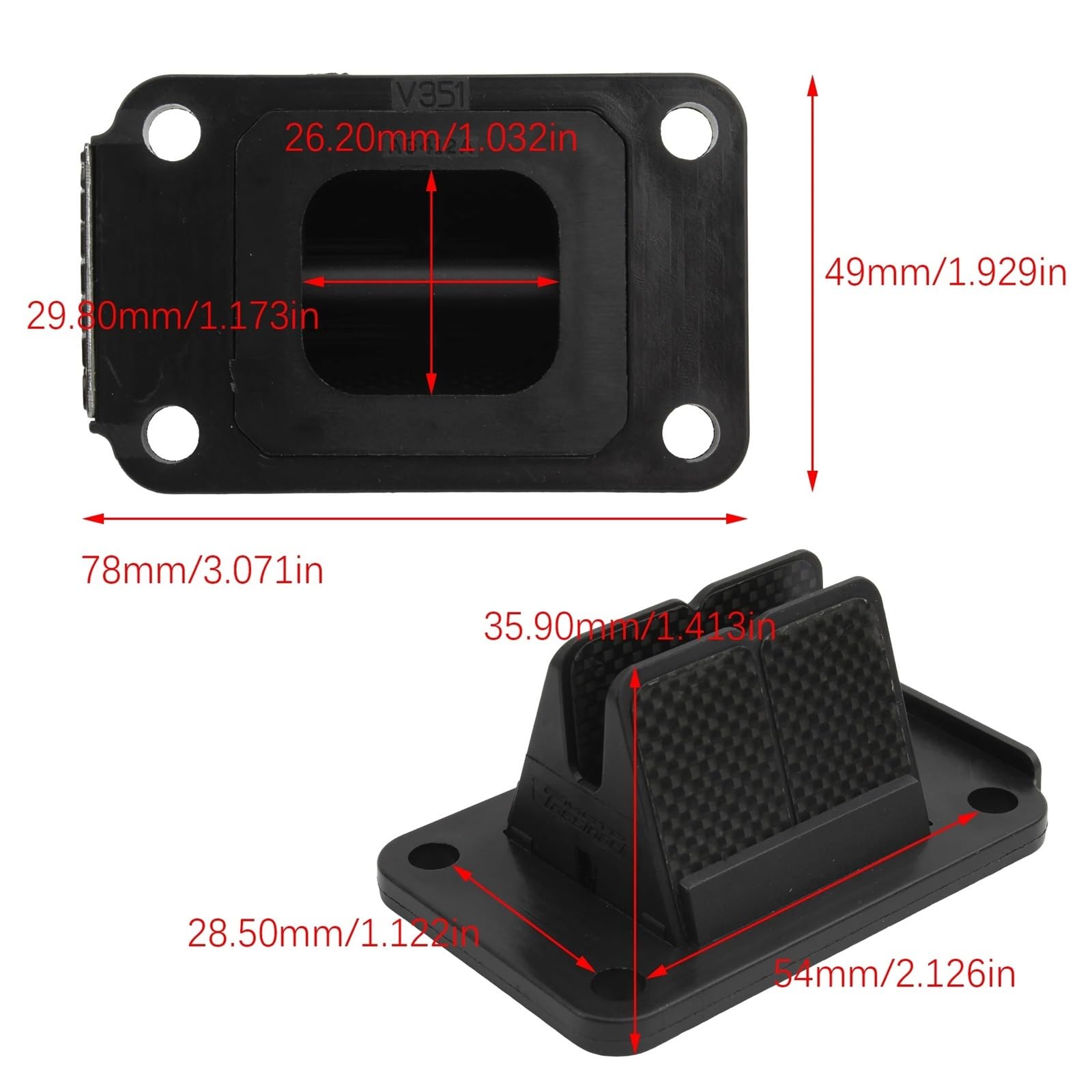 Lamellare Sistema di valvola lamellare per Moto V351B Adatto per KTM SX 65 Minarelli AM6, Accessori per Motocross e Cross. Valvola lamellare del collettor(V351B)