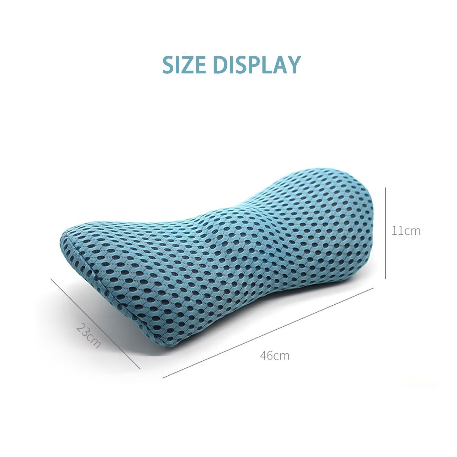 Cuscino lombare in memory foam, cuscino lombare per dormire, 46 x 23 x 11 cm, cuscino lombare per letto/sedia/seggiolino/sedia da ufficio, per alleviare il dolore nella parte bassa della schiena