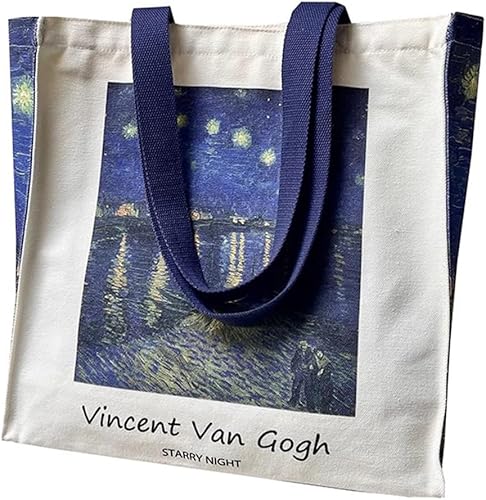 LZ bolso de lona de diseño original estético arte de pintura al óleo para mujeres niña reutilizable ecológico bolso de mano