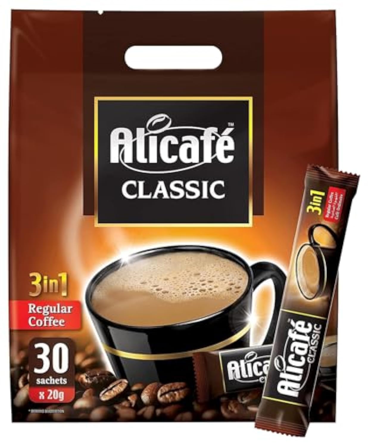 Alicafe Classic 3 in 1 Instant Coffee, Bag, Ground, 30 X 20g 600g