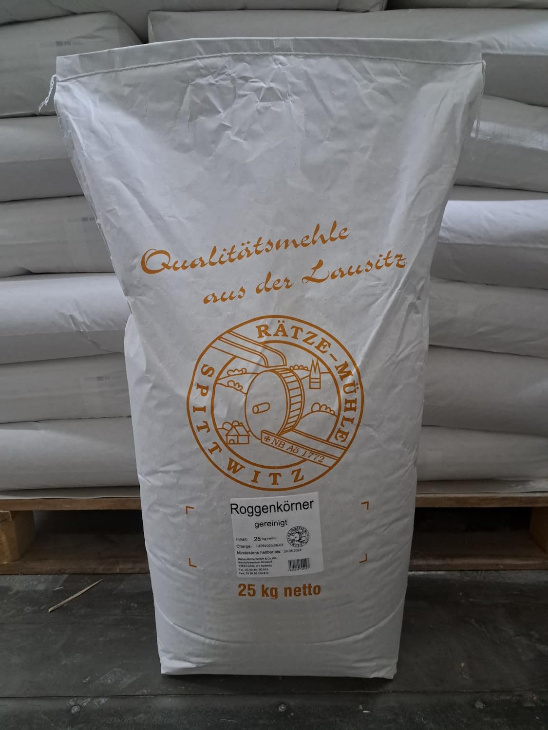 Roggenkörner 25kg von Rätze-Mühle gereinigte ganze Körner von regionalem, naturbelassenem Roggen