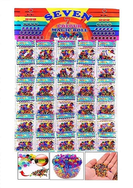 Seven Colour Magic Ball Water Beads for Kids – 12 Packet Rainbow Crystal Gel Balls, DIY Sensory Toys, Vase Fillers, Decoration Beads, Slime Accessories, Non Toxic Colorful Gel Beads-image-29