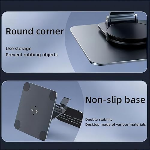 Miniatura 4 de AJIAAIONE Soporte para tableta, soporte para iPad, base giratoria de 360, soporte plegable y ajustable para tableta, soporte para tableta para