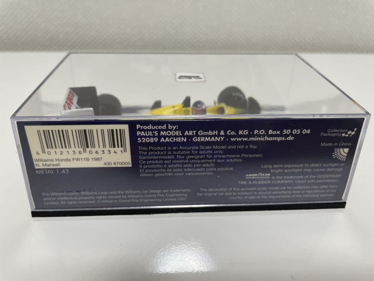 Amazon | 1/43 ミニチャンプス ウィリアムズ FW11B マンセル