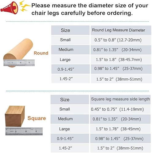 Miniatura 3 de 8 protectores de suelo para patas de silla, almohadillas de fieltro para suelos de madera dura, deslizadores redondos gruesos para muebles, tapas de