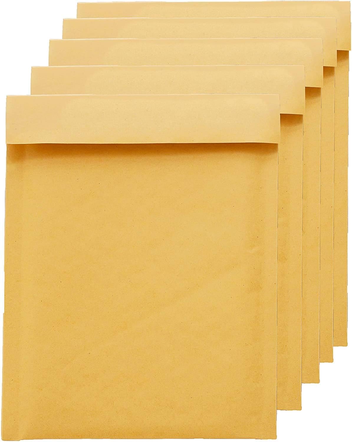 Bubble Mailers - Lightweight Bubble Mailer Set for Mailing Documents & Small Items - Self-Seal Gold Kraft Padded Wrap Envelopes - Strong Multipurpose Packaging Envelope Set 10 (8 * 12 Inch)