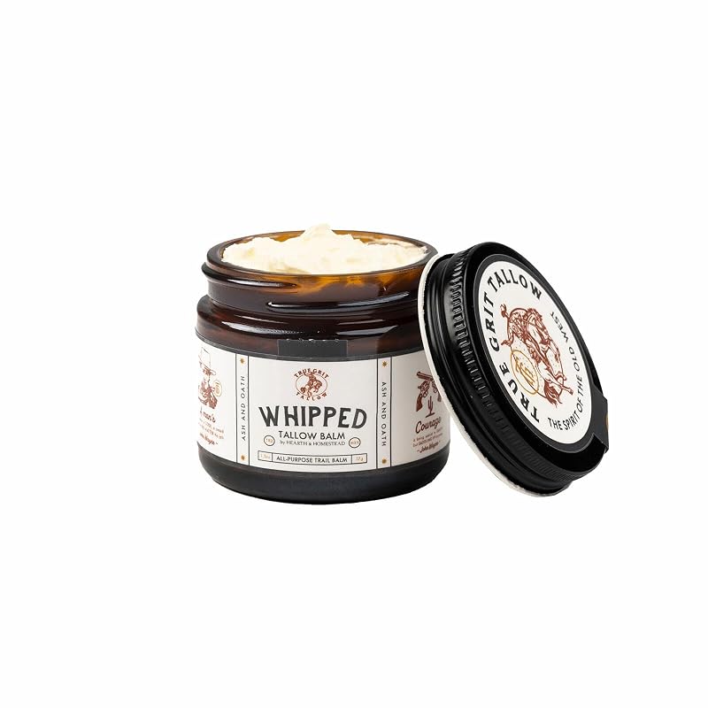 Manteiga corporal True Grit Tallow John Wayne Inspired Whipped Tallow Balm, fragrância Ash and Oath, 37 g