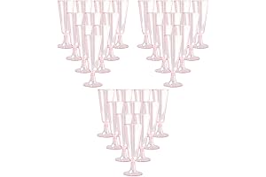 Heliltd Pink Plastic Champagne Glasses