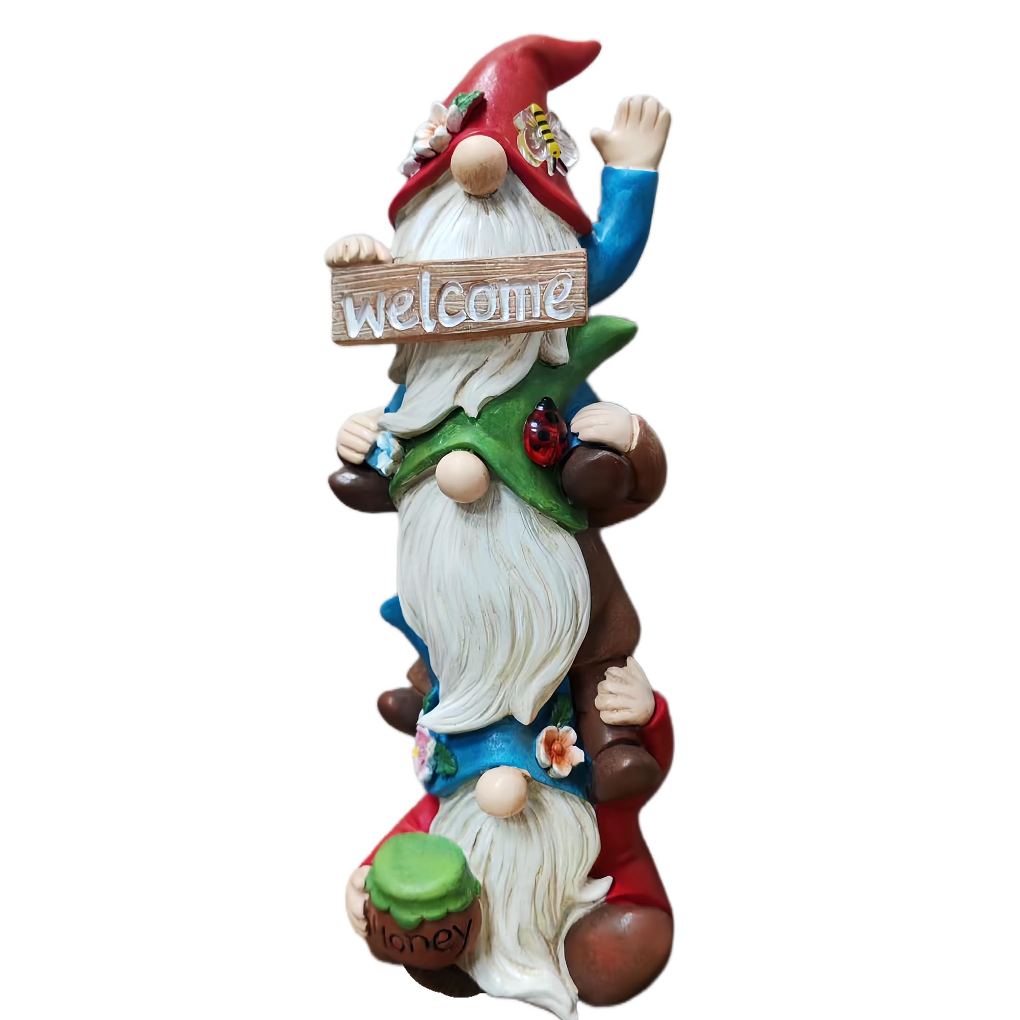 lifemet Nano da giardino a energia solare in resina resistente, statuette da giardino per esterni, resistenti alle intemperie, nani da giardino, patio, prato e portico, decorazioni per esterni, regalo