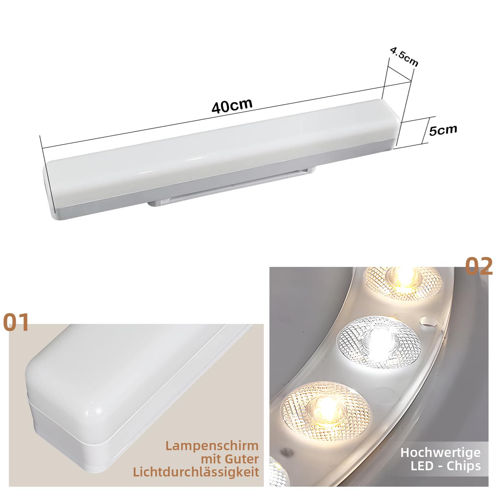 CBJKTX lampa sufitowa led 40cm oświetlenie sufitowe 18W ‎1620LM IP20 oprawa odporna na wilgoć led IP66 lampa łaty led naturalna biel 4000K do garażu warsztatowe biura sklepu pomieszczeń