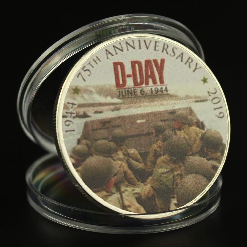D-Day 75th Anniversary Silver Plated Coin D-DAY Coin Veterans Collectible Coin