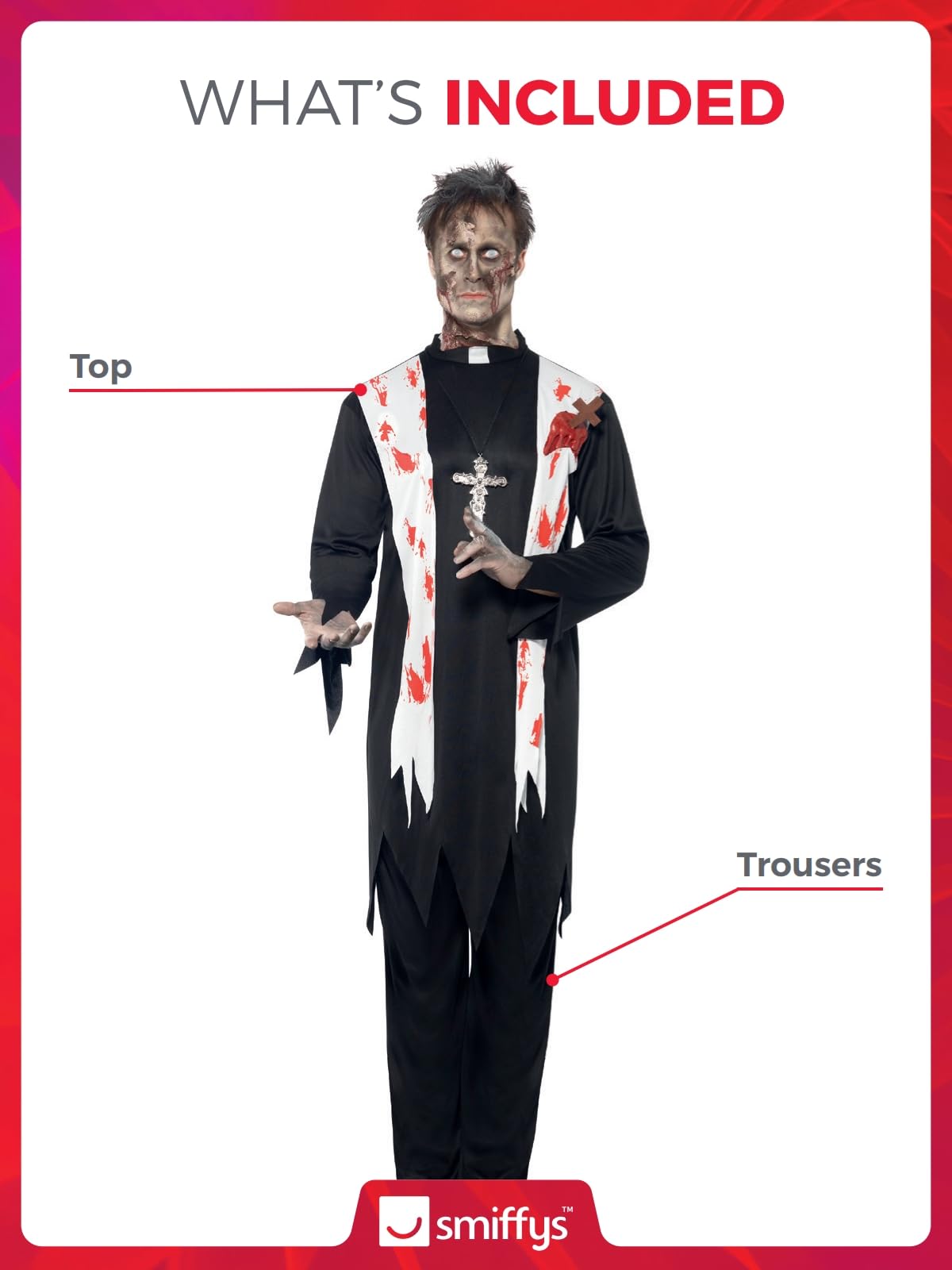 Zombie Priest Costume (M) - Image 4