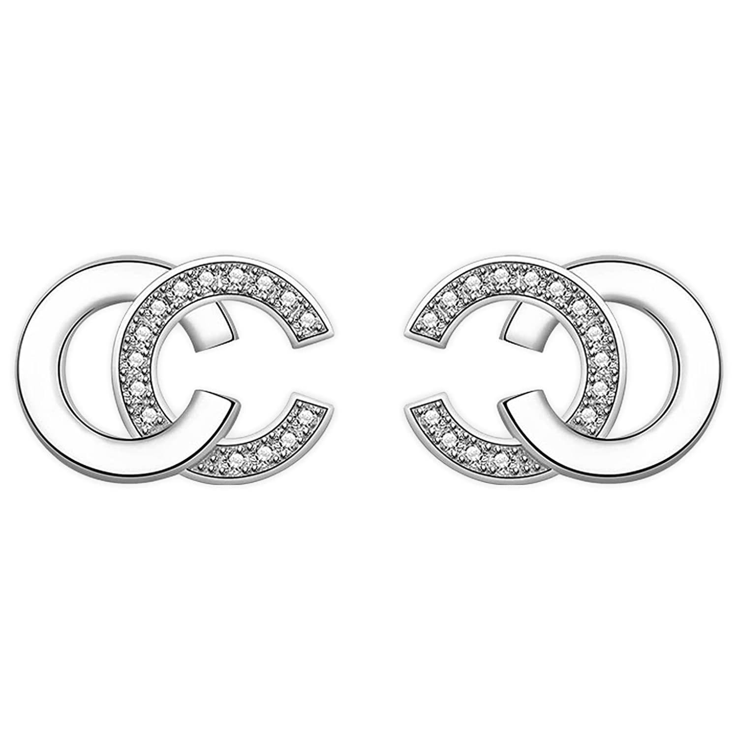 HighSparkDouble C Earrings for Women | Designer Earrings Chic Letter Design Earrings | Lovely Gift