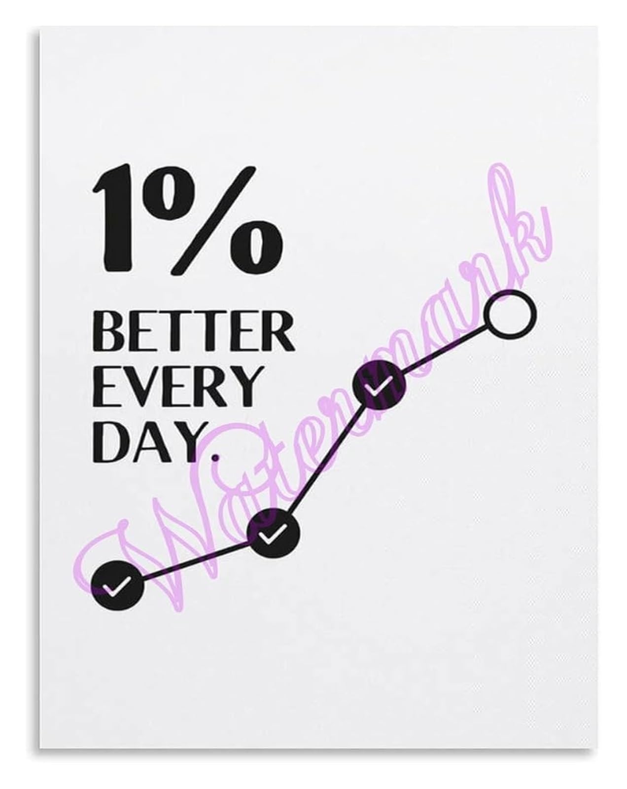 ZDVHOMCB Be One Percent Better Today Motivational Poster Daily Progress Quote Typography Wall-Art for Home Gym