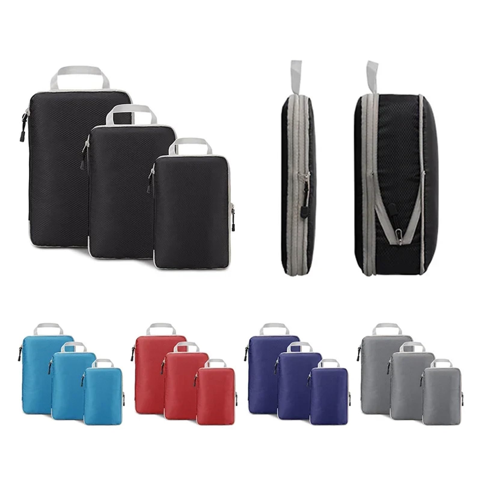 Organizador Maleta 3 cubos de embalaje compresibles for viaje, plegables, impermeables, for maletas, portátiles de nailon con organizador de equipaje.(Style 06)