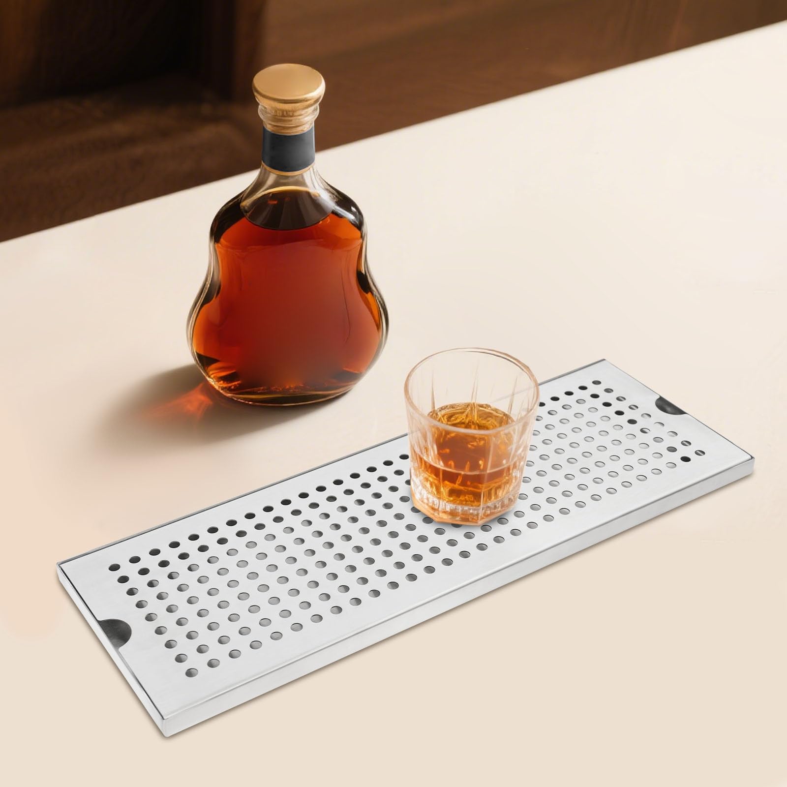 Vaschetta raccogligocce in acciaio inox, vassoio raccogli gocce per birra, facile da pulire, vassoio raccogli-torre, 50 x 17,5 cm, per casa, cucina, bar, ristorante