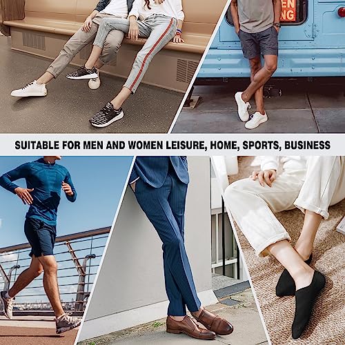 YOJOOM Sneaker Socken Herren 39-42 43-46, Füßlinge Sneakersocken mit Rutschfest Silikon Laufsocken Kurze Socken Herren Unsichtbar (DE/NL/SE/PL, Numerisch, 39, 42, Regular, Regular, Schwarze 6-Paare) 2