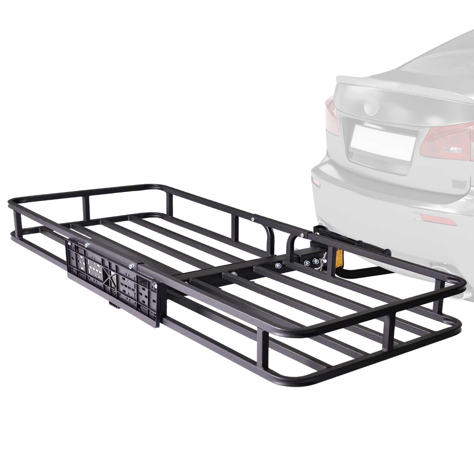 Porte-Bagages arrière pour attelage 152×61×15 cm, Porte-Charge arrière, Compatible attelage remorque, pour ATV/Quad, Voiture et SUV