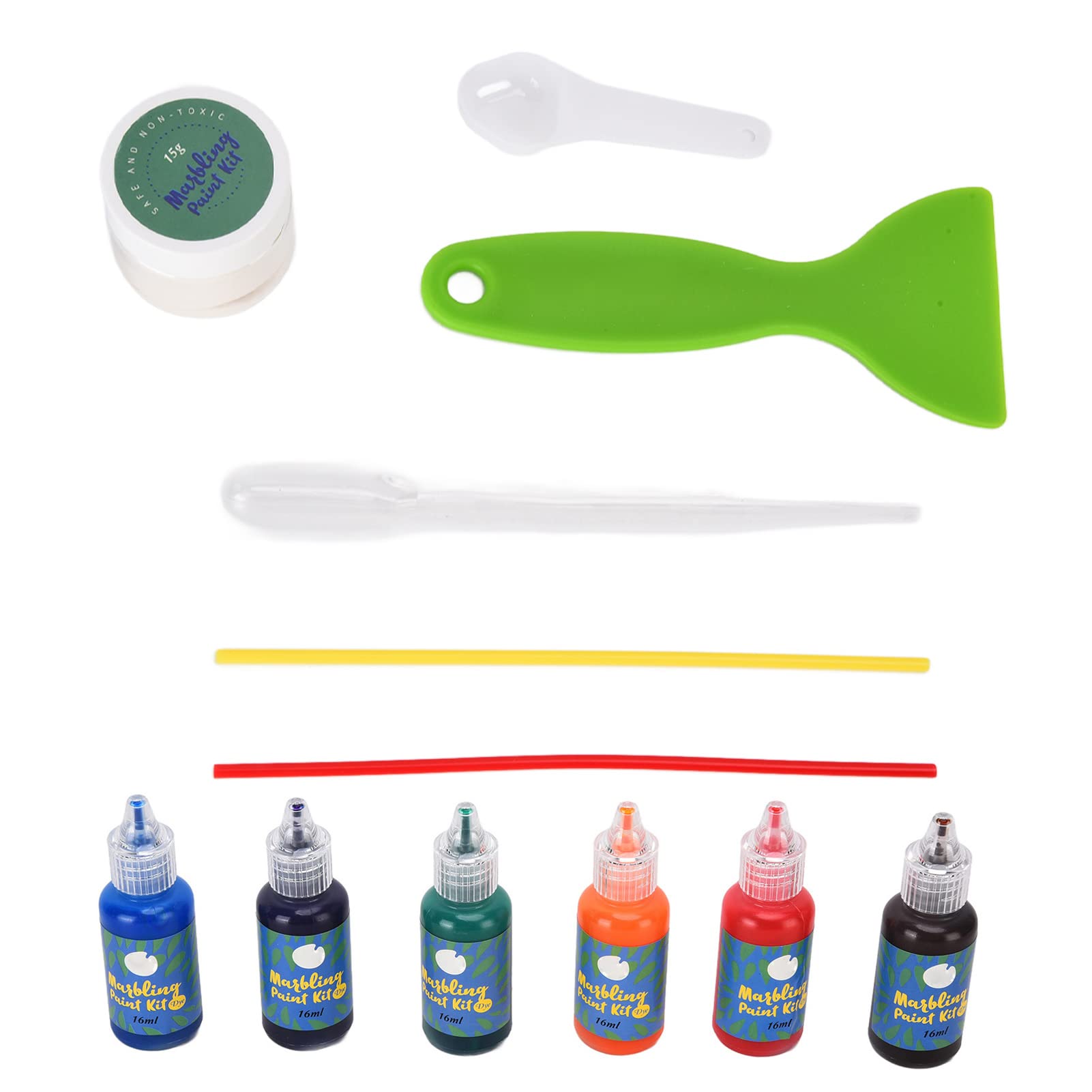 6 Colors Water Marbling Kit, Marbling Paint Kit, 15ml, DIY Water Art Craft Drawing Tools Supplies