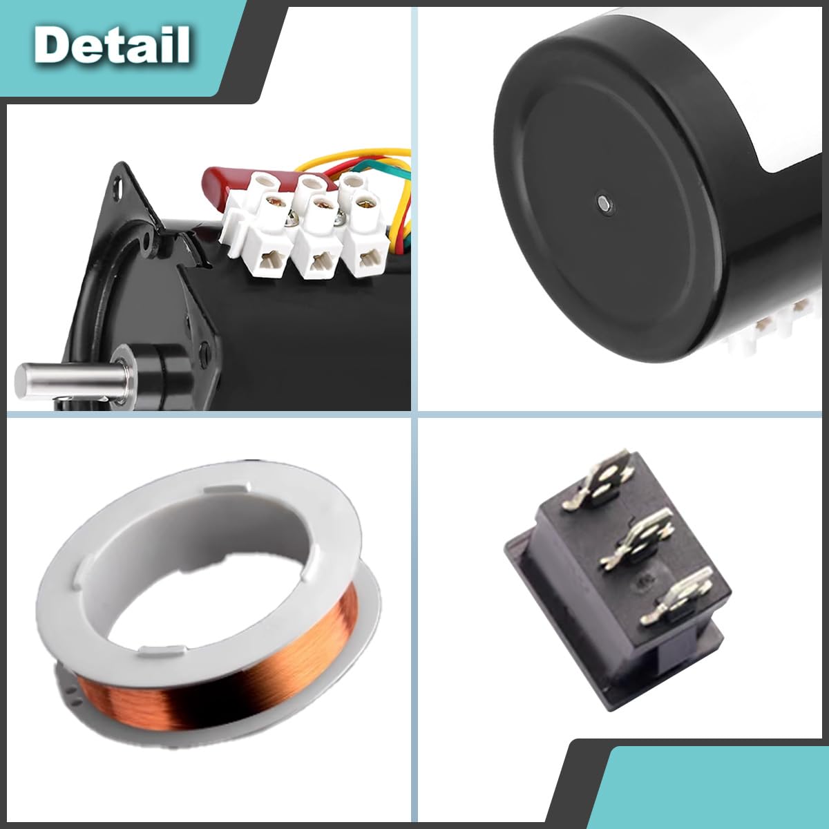 68KTYZ Synchronmotor 20RPM AC 220V CW/CCW Rotationsgetriebe Permanentmagnet-Mikromotor mit Halterung, 3-Positionsschalter, Federdraht, für Elektrogeräte/Stufenlampe/Automation/DIY/Test