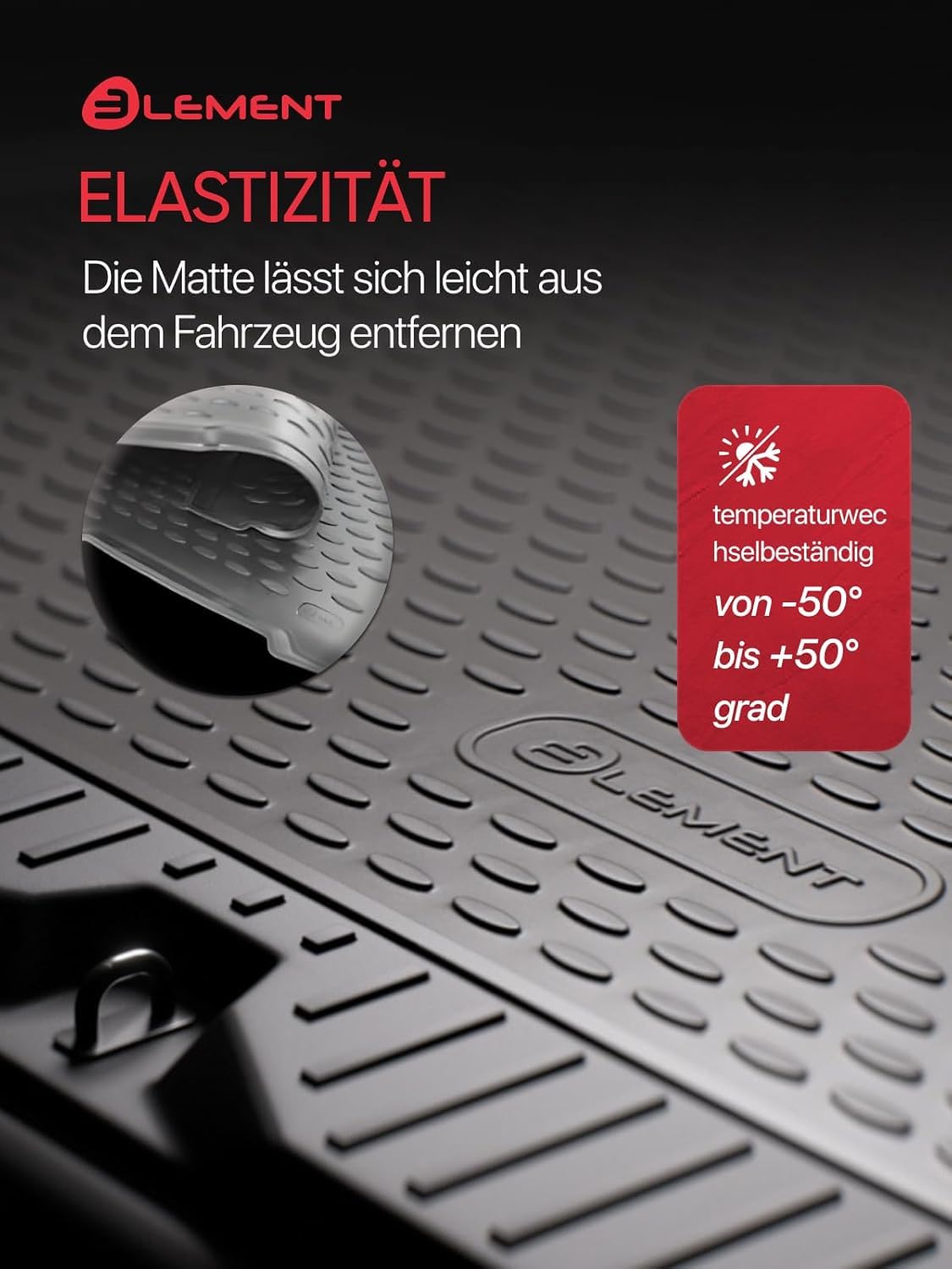 Element Alfombrilla para Maletero Apta para Skoda Elroq | 2024 - Hoy | SUV de 5 Puertas | 100% a Medida Antideslizante, Alfombrilla de Goma para Coche, Alfombrilla Protectora para Maletero
