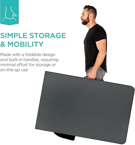 Miniatura 14 de Best Choice Products Mesa plegable de plástico de 4 pies, para interiores y exteriores, resistente, portátil, con asa, cerradura para picnic, Negro