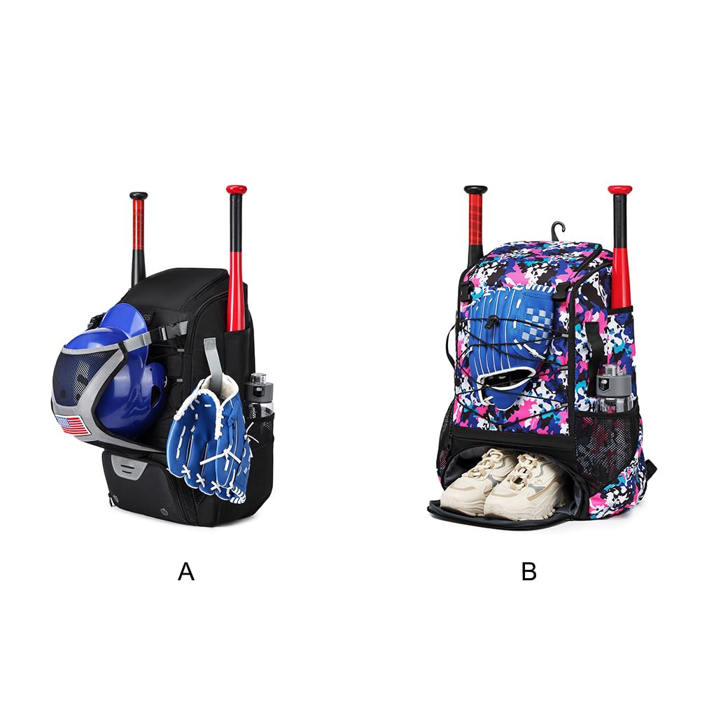 Sac à de Baseball avec Compartiments à Chaussures et Poches humides, léger et Confortable, de Haute qualité et Durable, Couleur de la Fleur