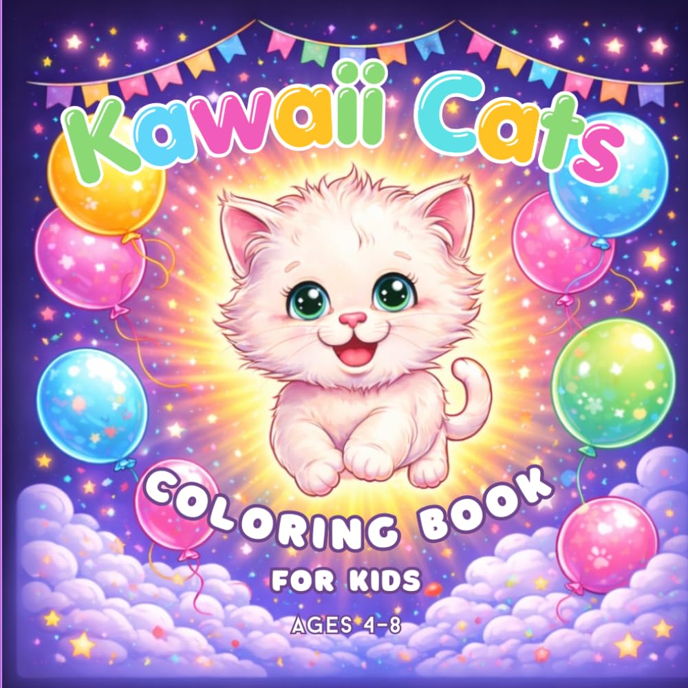 Kawaii Cats Coloring Book for Kids (Kawaii Coloring World): Cute and Fun Kittens Coloring Pages for Boys and Girls Ages 4–8
