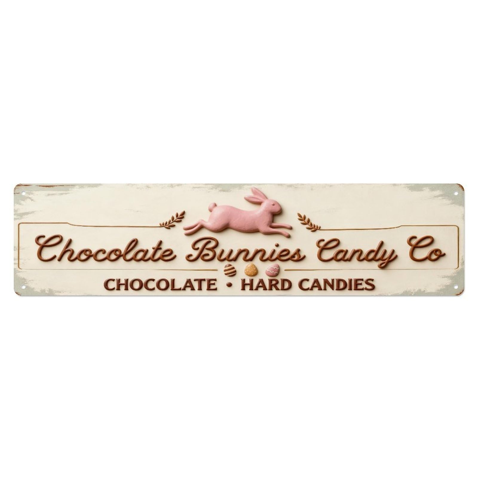 Chocolate Bunnies Candy Co Metal Tin Sign Plaque