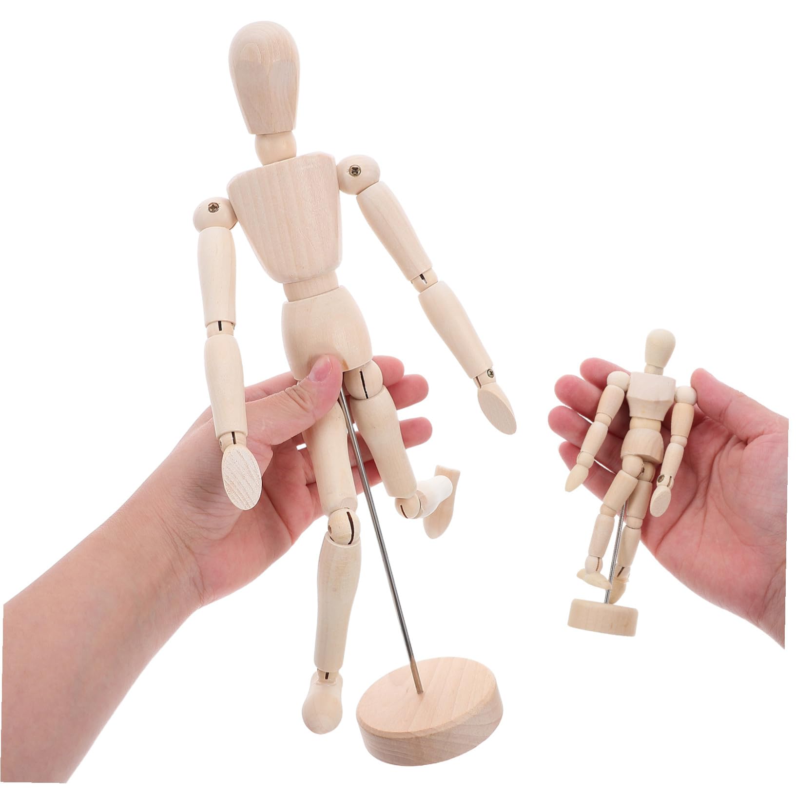 5 Pièces Mannequin Artiste Bois avec Support Stable Modèle Humain Articulé pour Dessin et Étude Anatomie Figurine de Table et Polyvalente
