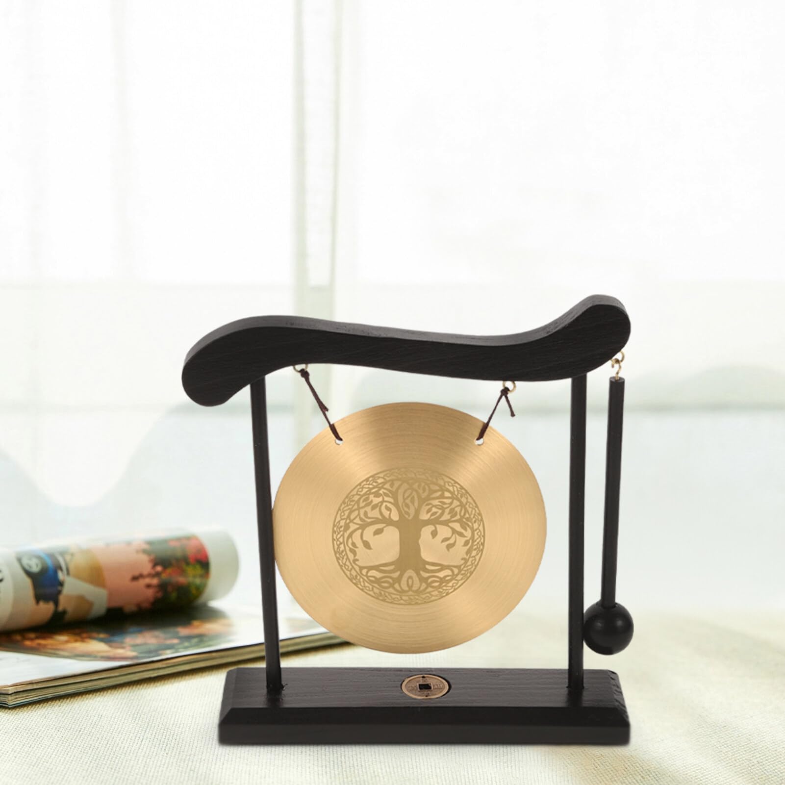 DECHOUS Desktop Gong Decorativo Con e Martello Feng Shui Con Della Decorazione Per