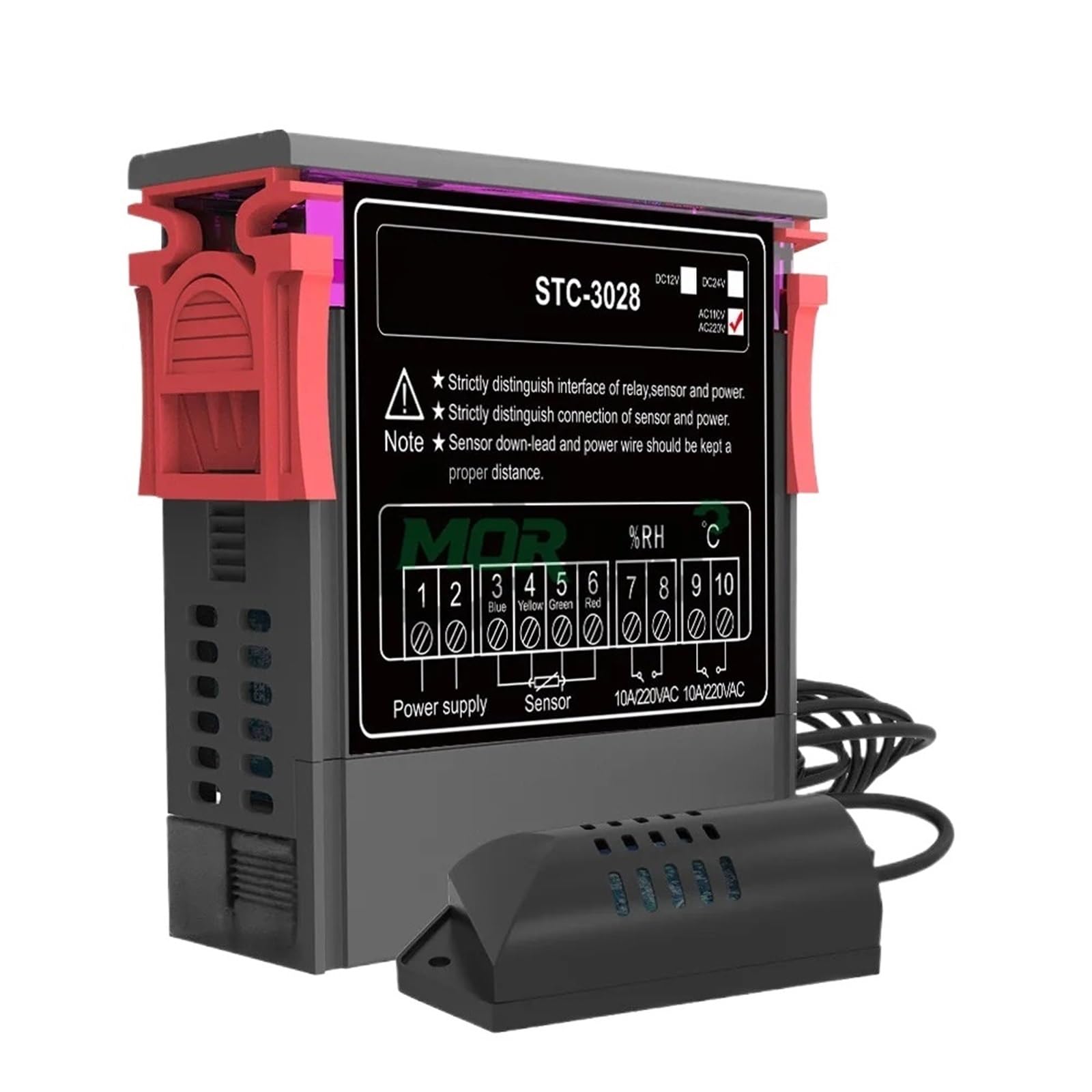 Cyfrowy regulator temperatury i wilgotności STC-3028, 10 V AC, 220 V, termometr, higrometr, termostat i inkubator, higrometr, higrometr, higrometr, higro