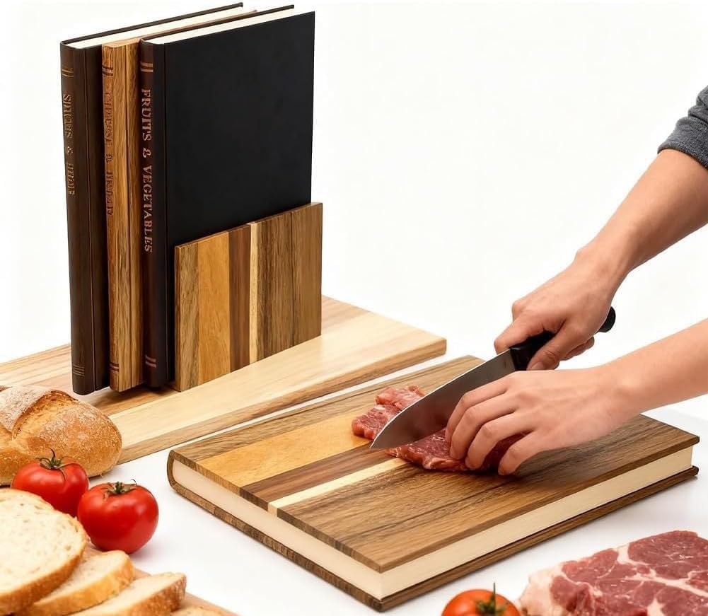 Cutting boards that look like booksCreative Solid Wood Book-Style Cutting Board Set Three-Piece Kitchen Cutting Board Set for Organization book cutting board set wooden cutting board library