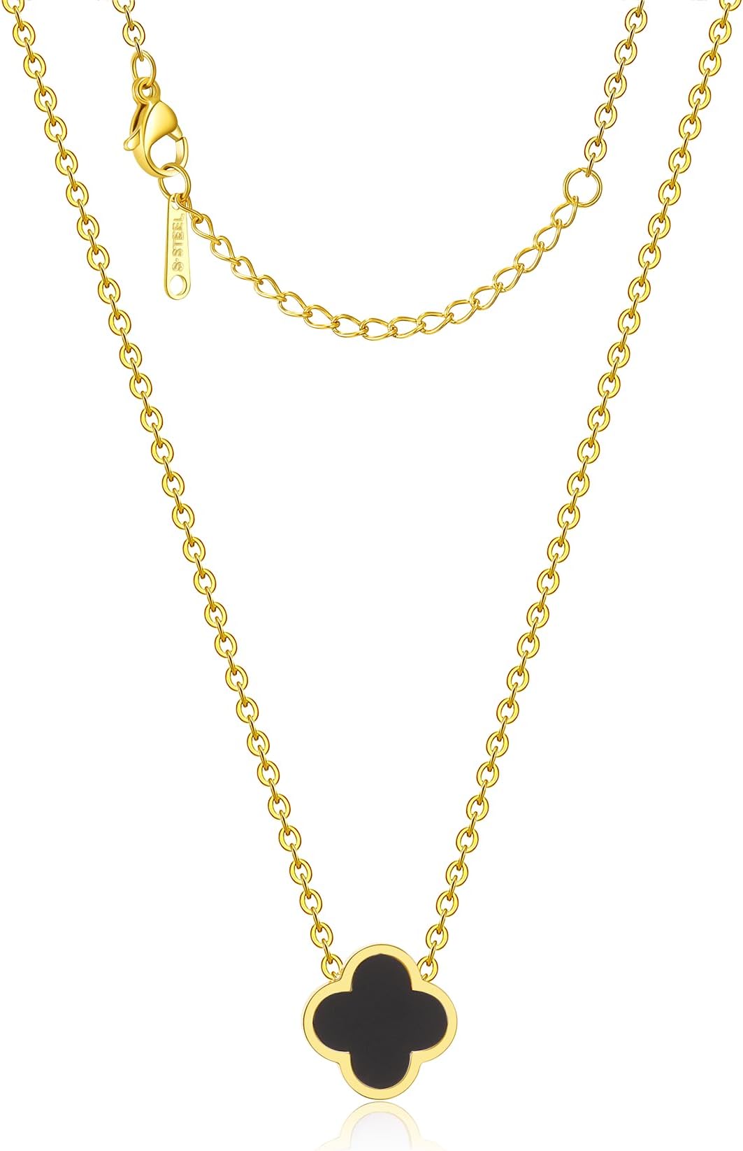 Clover Necklace for Women Four Leaf Clover Necklace Flower Lucky Pendant for Women