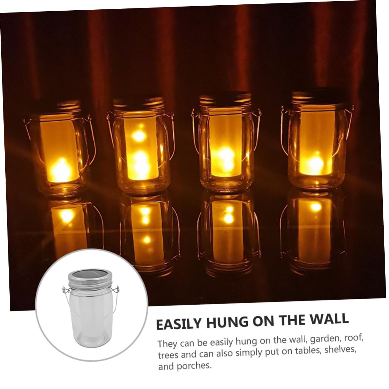 Uonlytech 1pezzi Lanterna Decorativa Da Giardino Led Con Effetto Lampada Da Esterno Per Giardino e Balcone Ricaricabile Solar Bottiglia Trasparente Per Natale e Decorazioni Estive