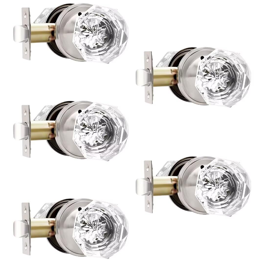 Crystal Privacy Door Knobs - Keyless Lock -18
